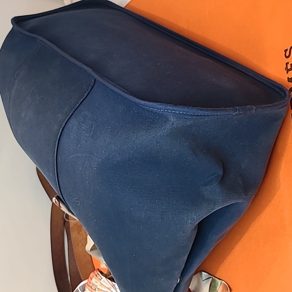 HERMES VINTAGE 2010 KABAK ELAN PM 2 WAY HAND/SHOULDER/TOTE BAG CANVAS/LEATHER - Picture 14 of 17